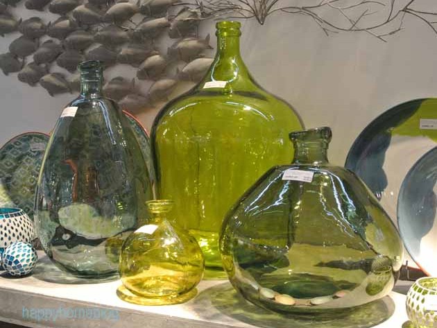 Grüne Glasflaschen von Pomax auf der Ambiente Messe 2014 by happyhomeblog