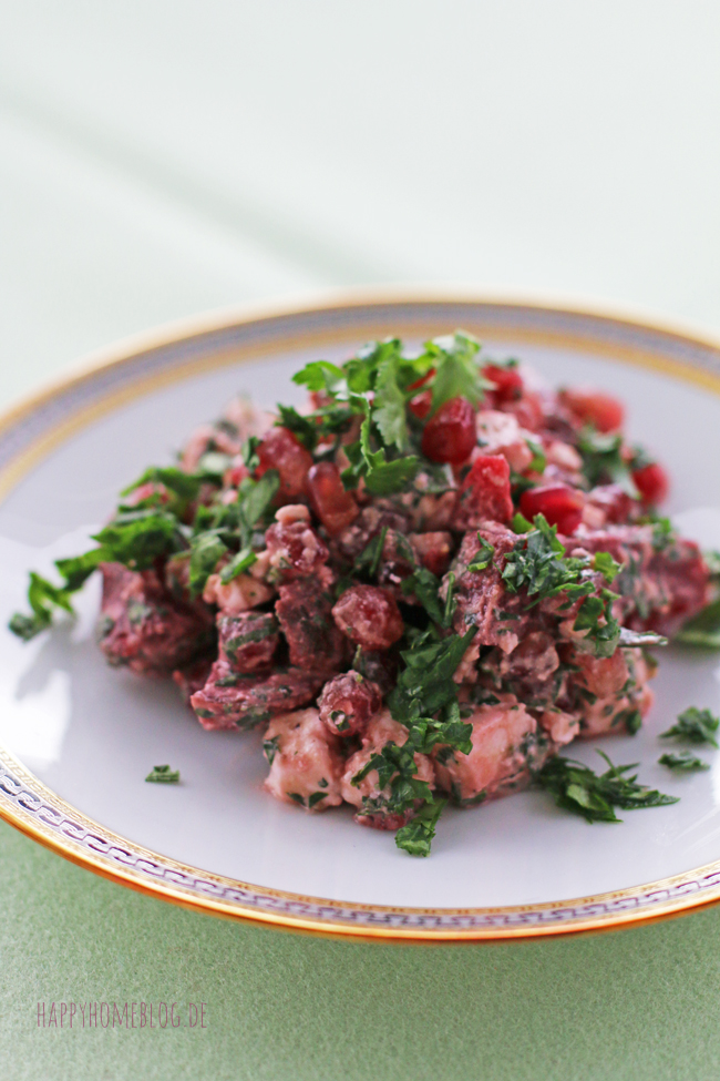Rote Beete Salat mit Feta und Granatapfelkernen by Happyhomeblog.de